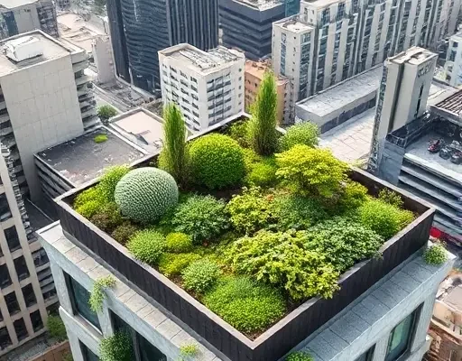 Микропарки на крышах зданий для снижения городского тепла