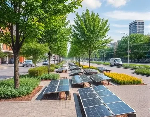 Модернизация городских паркомест под солнечные фермы для энергонезависимых улиц