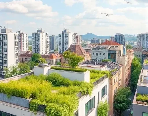 Разработка городских зеленых крыш для снижения температуры и энергоэквивалента