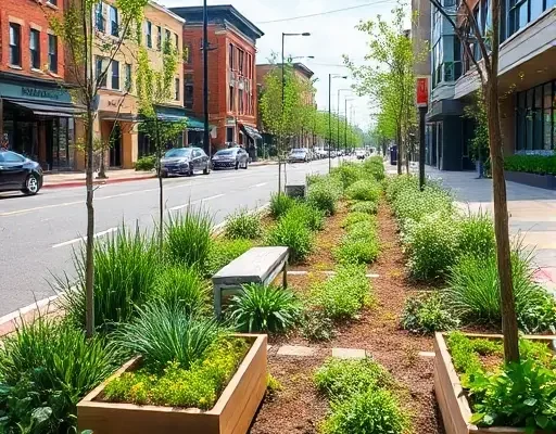 Локальные улицы превращаются в зеленые коридоры с мини-садами